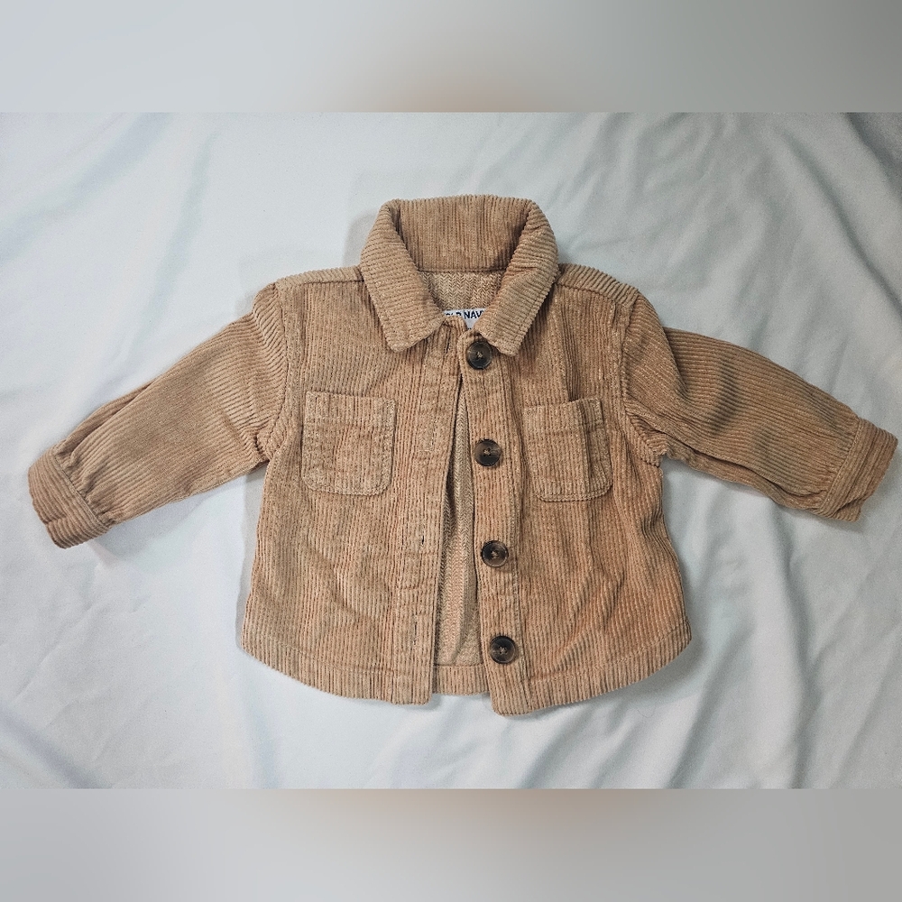 Baby Corduroy Button-Up Shirt Jacket/Shacket- Old Navy- 6-12 Month